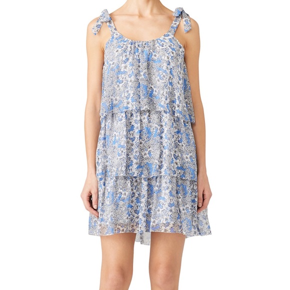 Parker Blue Lyla Vicky Dress Tiered Mini - Picture 1 of 7